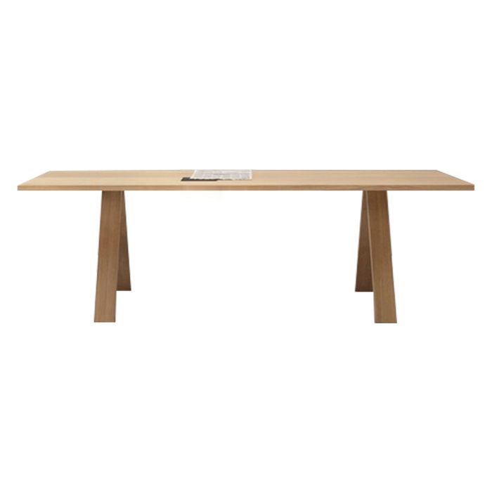 Rectangle Wood Color Dining Table Pine Solid Wood Table Modern with 4 Legs