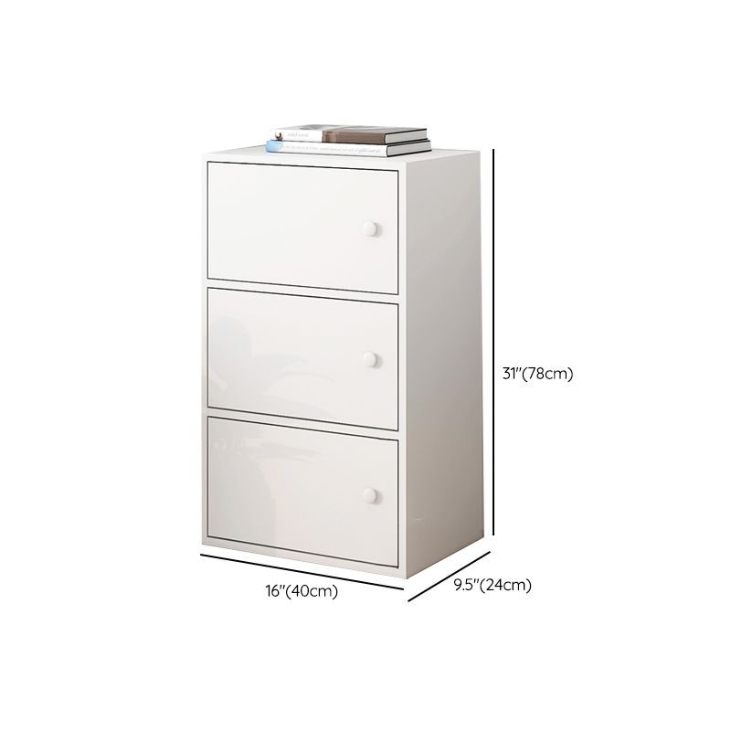 Minimalistic Rectangle Storage Cabinet with Wooden Knobs Doors