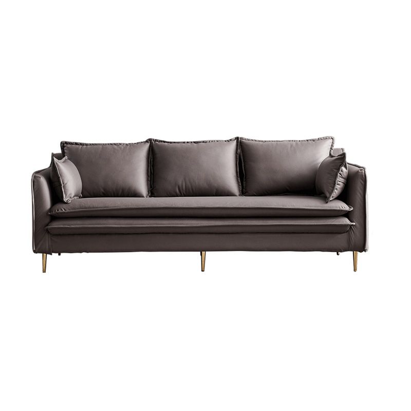 Tuxedo Arm Contemporary Cotton Blend/Faux Leather /Velvet Sofa Couch