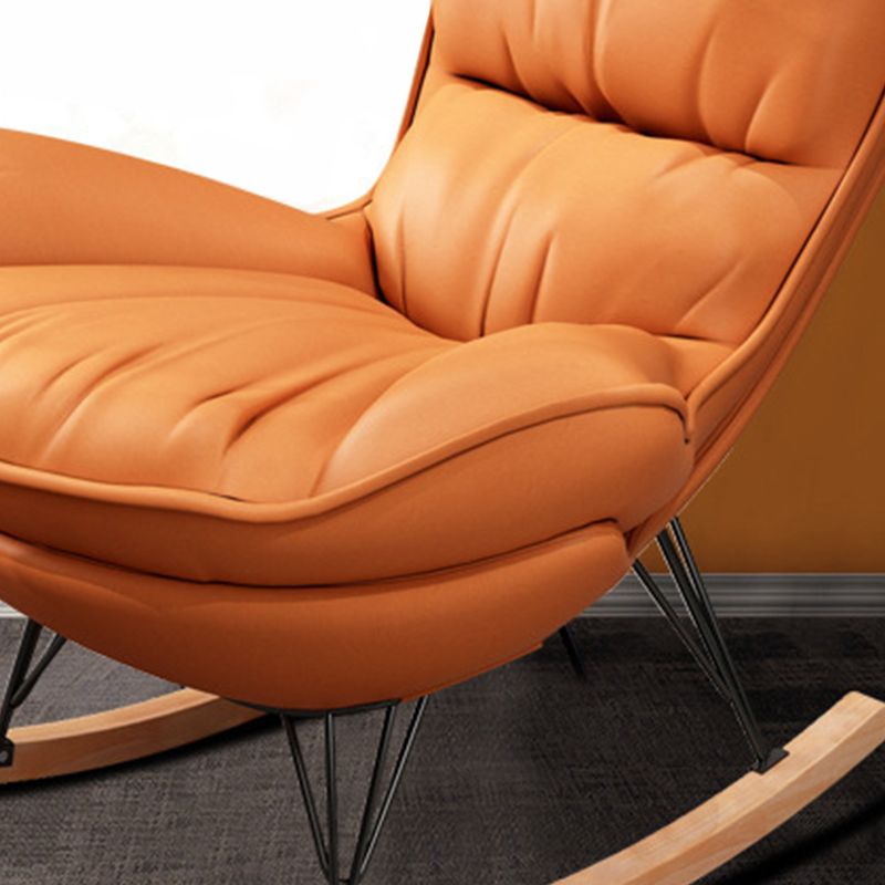 Modern Rocker Upholstered Tufted Cushions with Dark Leg Glider