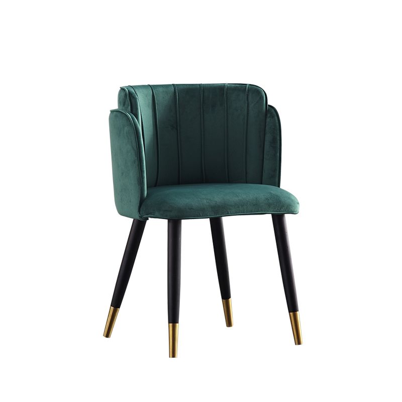 Chaises d'appoint rembourrées de style scandinave Chaises sans accoudoirs à dossier en baril pour un usage domestique (Ensemble de 2)