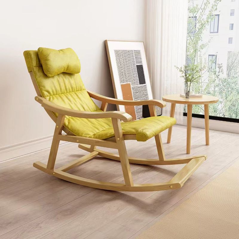 Contemporary Rocking Chair Solid Wood Rocker Chair with Padded Seat