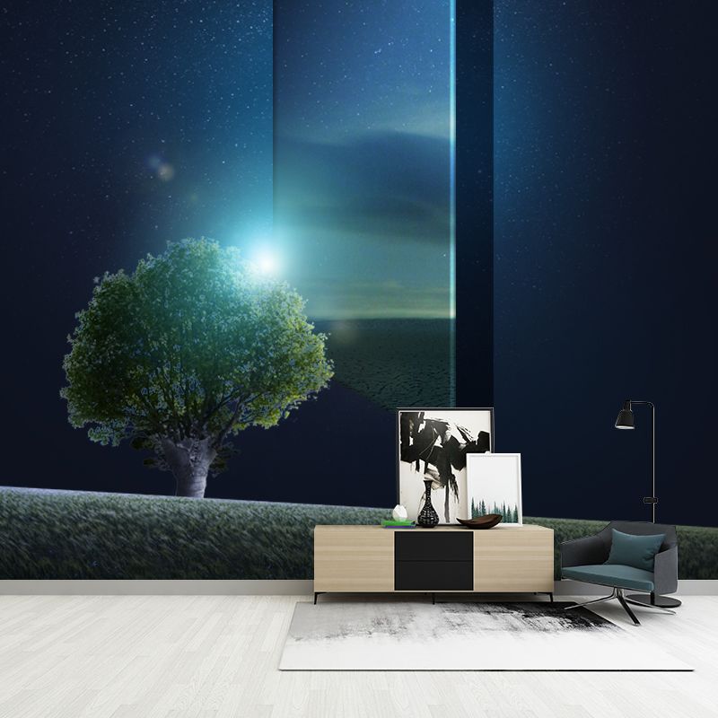 Photography Moon and Tree Murals Large Wall Art for Living Room, Customized Size