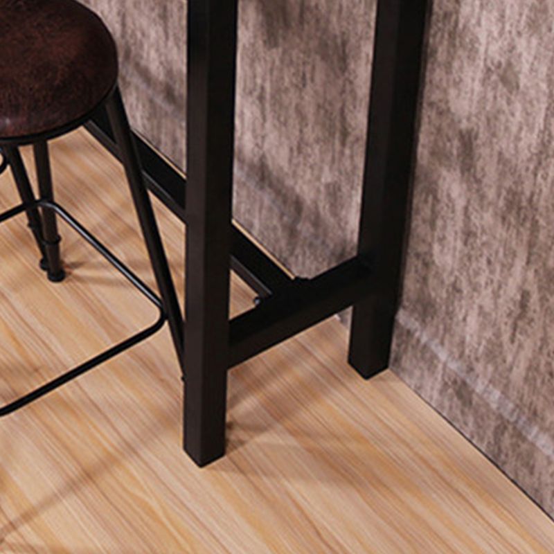 Industrial Rectangle Bar Table Pine Solid Wood Fixed Bar Dining Table