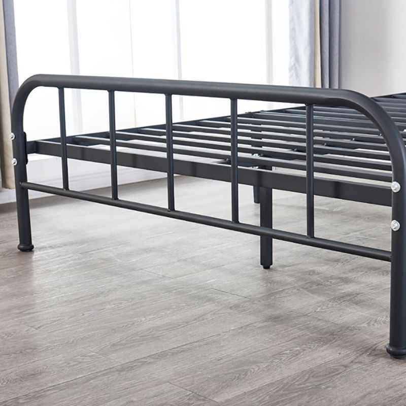 Black and White Open-Frame Bed Industrial Spindle Slat Bed With Custom Gold Legs
