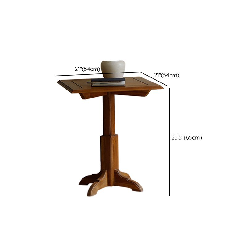 Modern Wood Geometric Dining Table Teak Wood Base for Dining Room