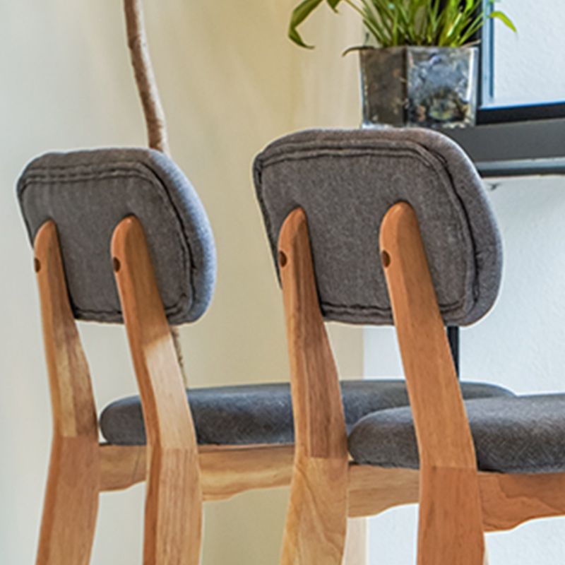 Rubberwood Modern Low Back Stool Matte Finish Upholstered Bar Stools