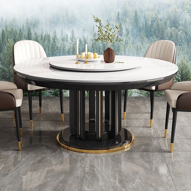 Modern Round Dining Table Sintered Stone Dinner Table for Dining Room