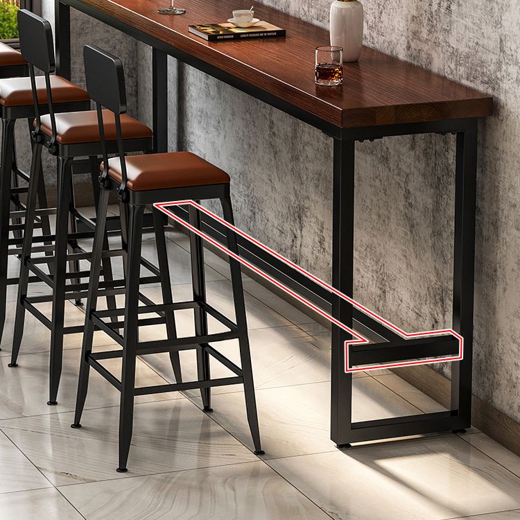 Rectangle Wood Bar Table Contemporary Bar Dining Table with Trestle Base