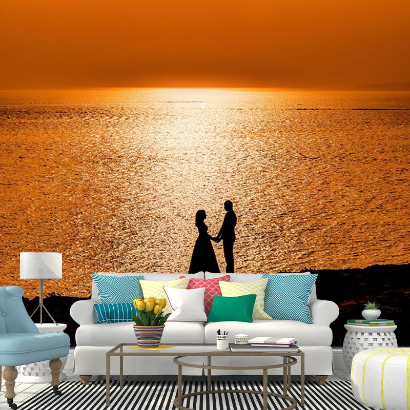 Contemporary Style Sea Wall Mural for Living Room Mildew Resistant Wall Covering
