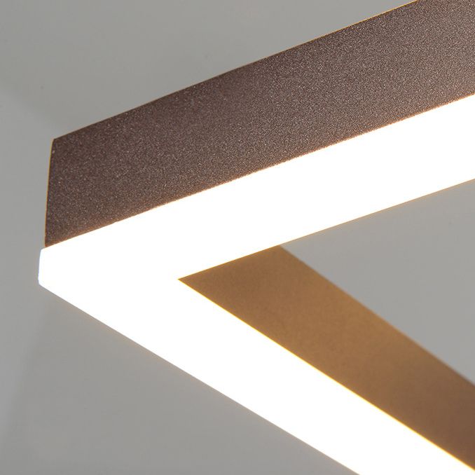 Multi-Layer Bedroom Chandelier Acrylic 1/2/3-Light LED Minimalist Suspension Pendant in Coffee, Warm/White/Natural Light