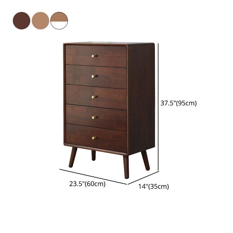 13.77" Wide /15.35" Wide Accent Cabinet Solid Wood 3/4/5  Drawers Cabinet in Brown