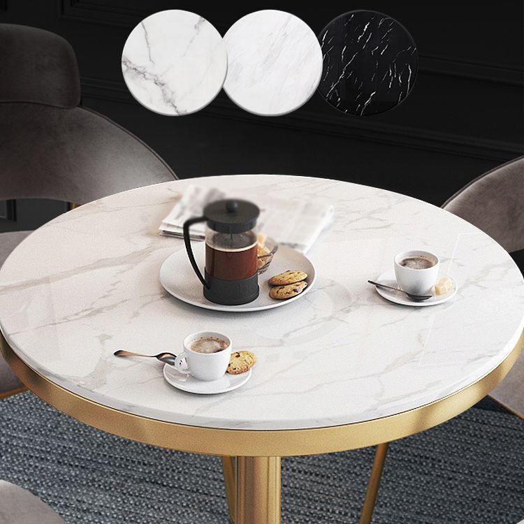 1/2/4/5 Pcs Metal Glam Dining Room Set with Round Table and Arm Chairs Dining Set