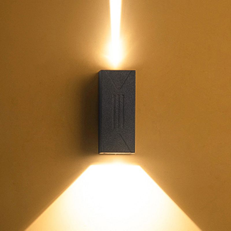 LED Aluminum Wall Mount Contemporary Cuboid Wall Lighting Fixture in Grey