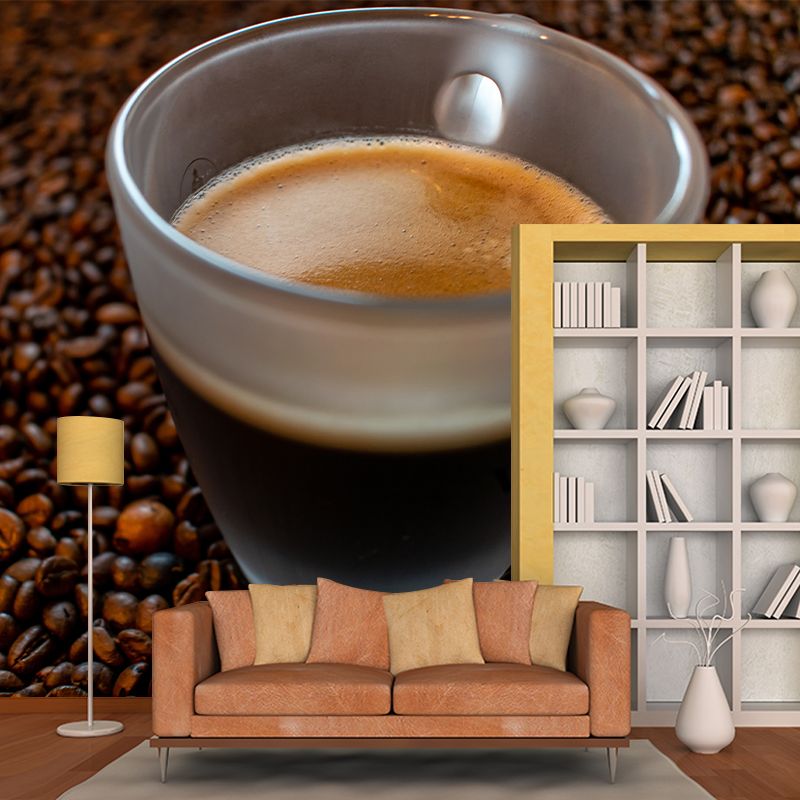 Aromatic Coffee Beans Wall Paper Murals Contemporary Style Coffee Shop Wall Decor