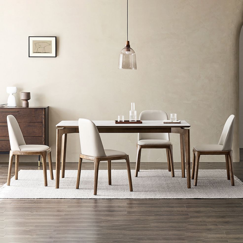 Modern Sintered Stone Top Dining Set Rectangle 1/2/4/5 Pieces Dining Room Table Set