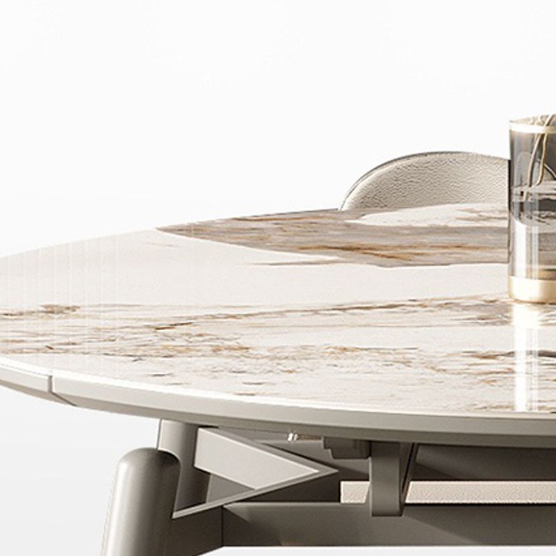 Wood Base Dining Table Contemporary Extendable Dinner Table for Home