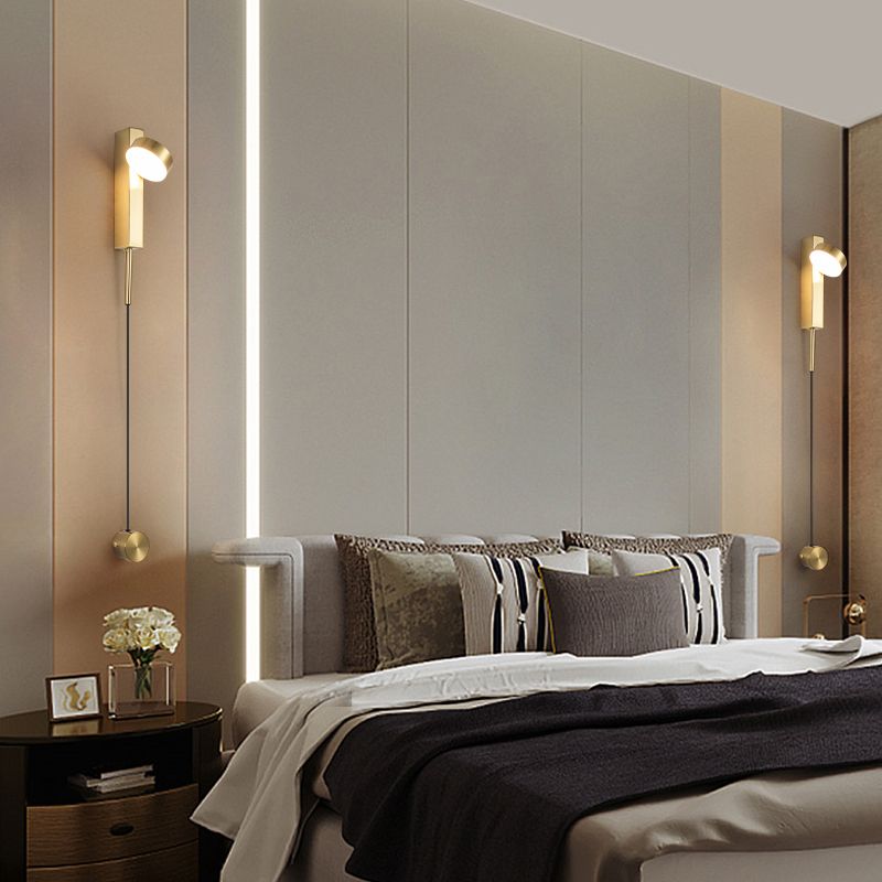Modern Simple Metal Wall Light Rotatable Circle Shape Wall Lamp for Living Room