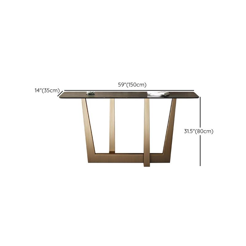 Modern Stone Rectangle End Table 1-shelf 31.5" Tall Accent Table