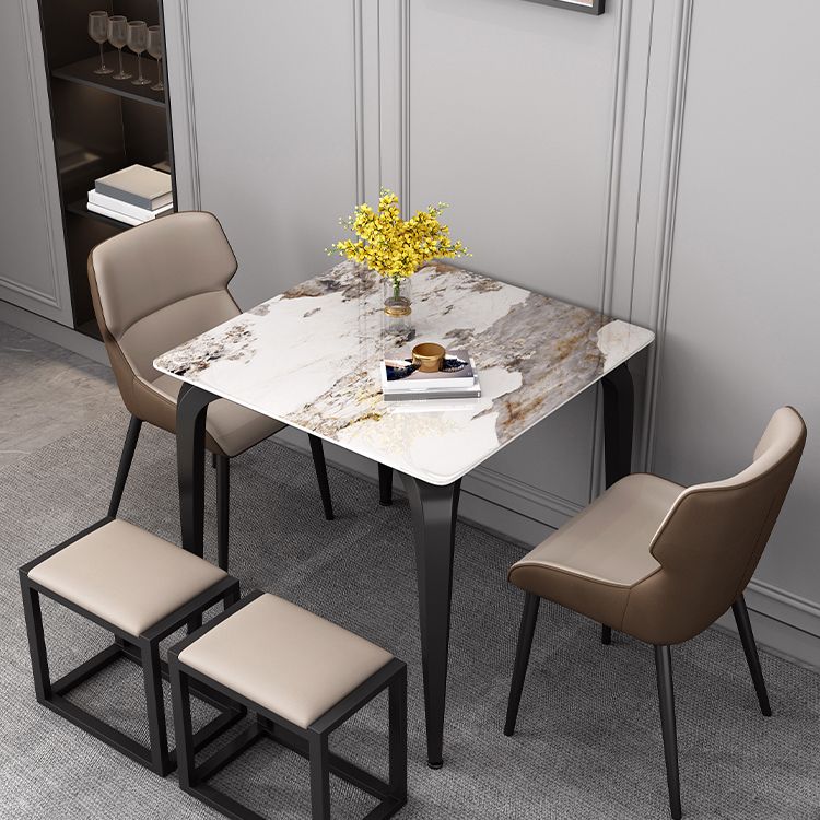 4-foot Stone Dinning Table Industrial Style Square Furniture for Indoor