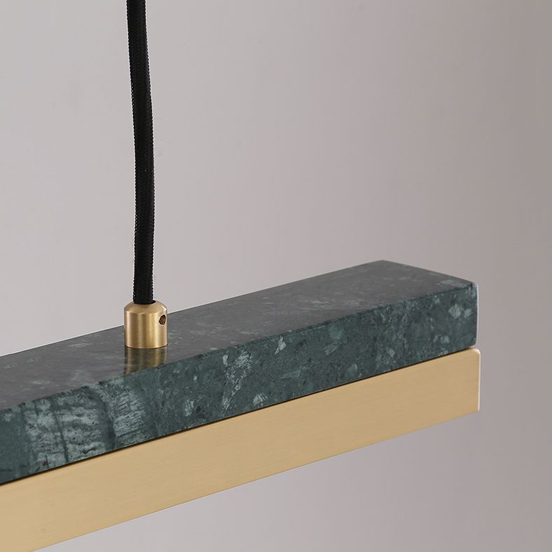 Modern Style Linear Hanging Pendant Light Metal One Light Pendant Light Fixture