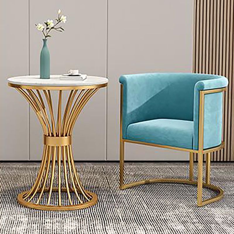 Luxury Upholstered Side Chairs Scandinavian Style Armless Solid Back Chair