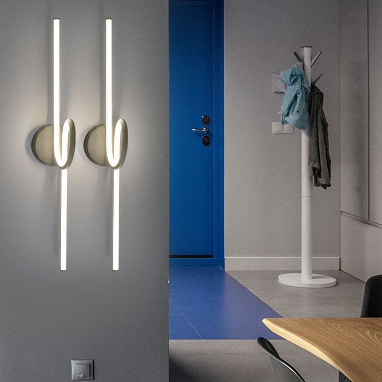 Linear Vanity Light Fixture Nordic Minimalist Style Metal Single Vanity Light