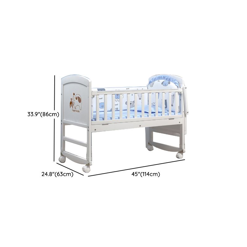 White Solid Wood Crib Cradle Nursery Center Solid Wood Crib Cradle