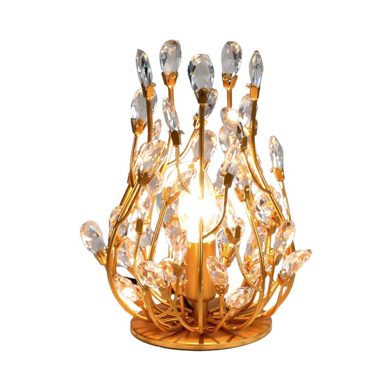 Iluminación de la mesa de la vid de oro/plata iluminación vintage de cristal facetado lámpara nocturna de hotel individual