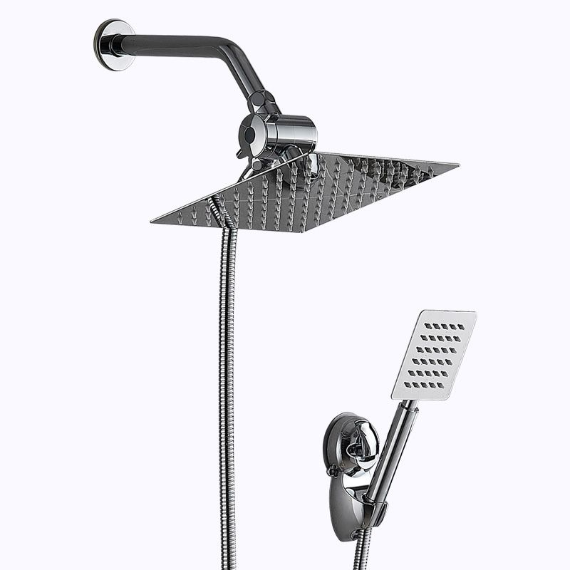 Square Metal Dual Shower Heads Modern Shower with Shower Hose
