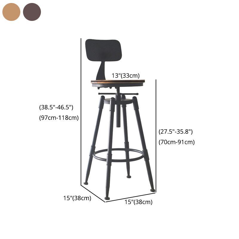 Taburete de bar de metal de estilo industrial con patas de hierro, taburete contrario para barra de cocina