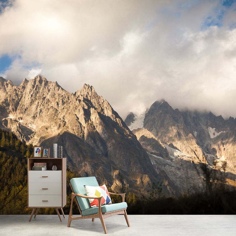 Mountain Wall Mural Decal Modern Sitting Room Wall Decor, Moisture Resistant