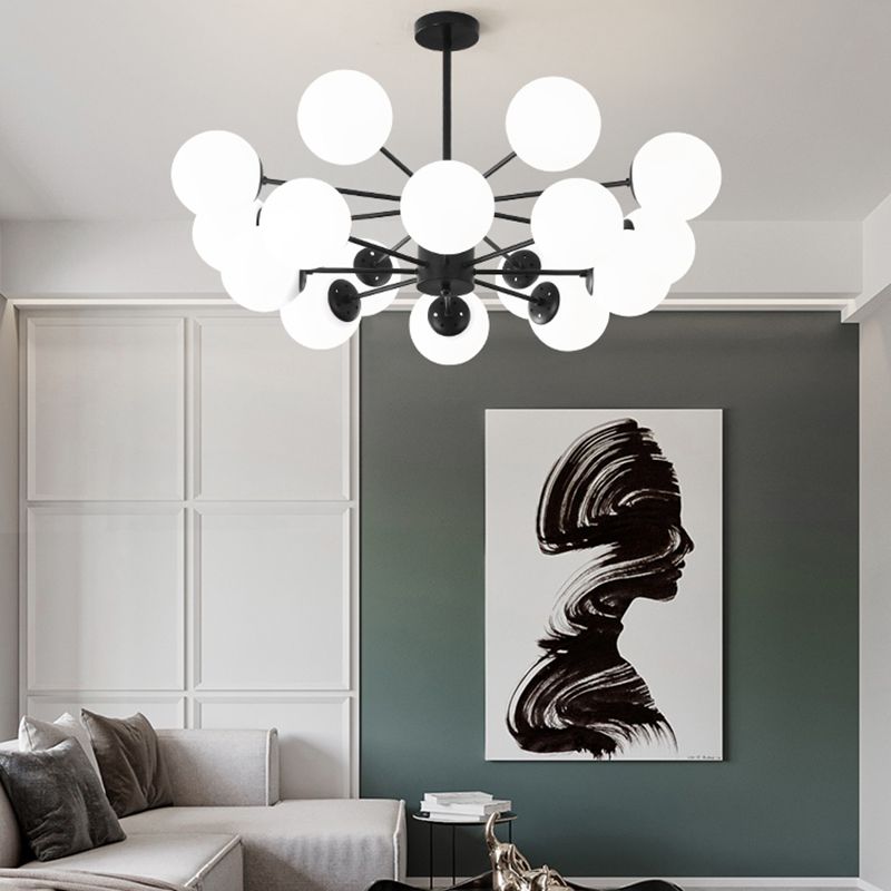 Simplicity Chandelier Light Fixture Black Hanging Ceiling Light for Living Room