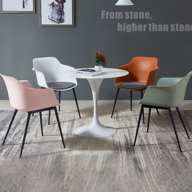 Moderne ronde eettafel van gesinterde stenen tafel met tulponderstel voor thuisgebruik
