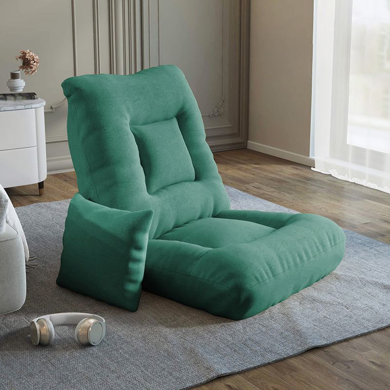 Convertible Armless Chair with Pillow Solid Color Chair for Living Room/Bedroom