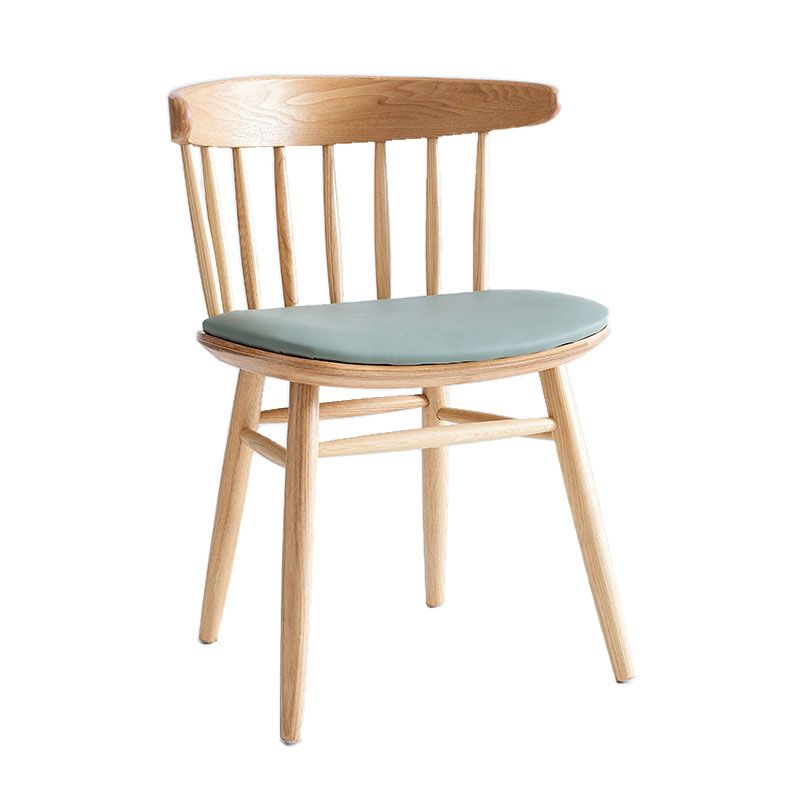 Traditional Windsor Back Chairs Dining Armless Chairs with Wooden Legs for Kitchen