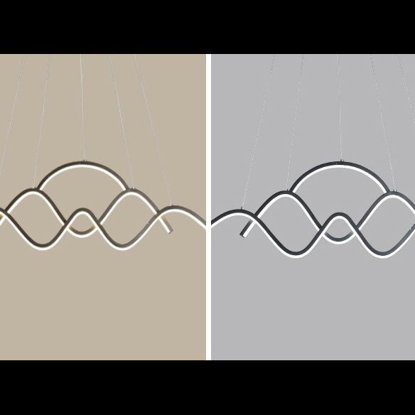 Wave Metal Suspension Pendant Light Contemporary Style LED Chandelier Lighting Fixture