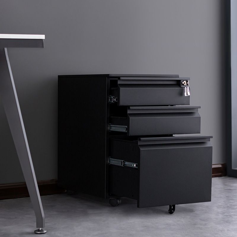 Modern Metal Cabinet Locking Drawers File Cabinet with Castors