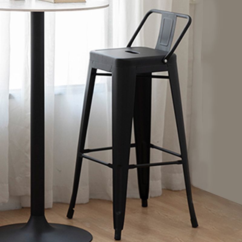Industrial Low Back Counter Stool Metal Counter Height Stools for Kitchen