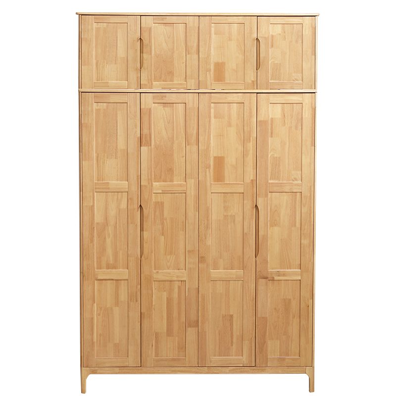Rubber Wood Wardrobe Cabinet Contemporary Closet Back Hinged Wardrobe