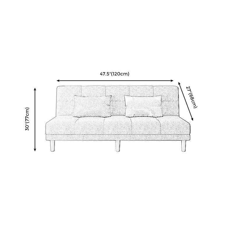Contemporary Armless Standard Sofa Bed Dual Purpose Sofa for Living Room