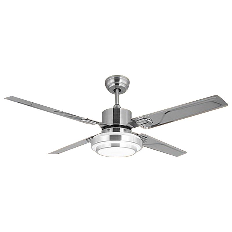 LED Kürbis halb Flush Lighting Moderne Silber Finish Metall 4 Blades Deckenlüfter Lampenlampe, 42 "W.