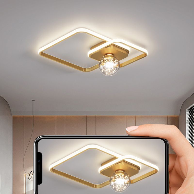 3-Lights Square Shade Flush Mount Modern Style Flush Mount Ceiling Lighting Fixture