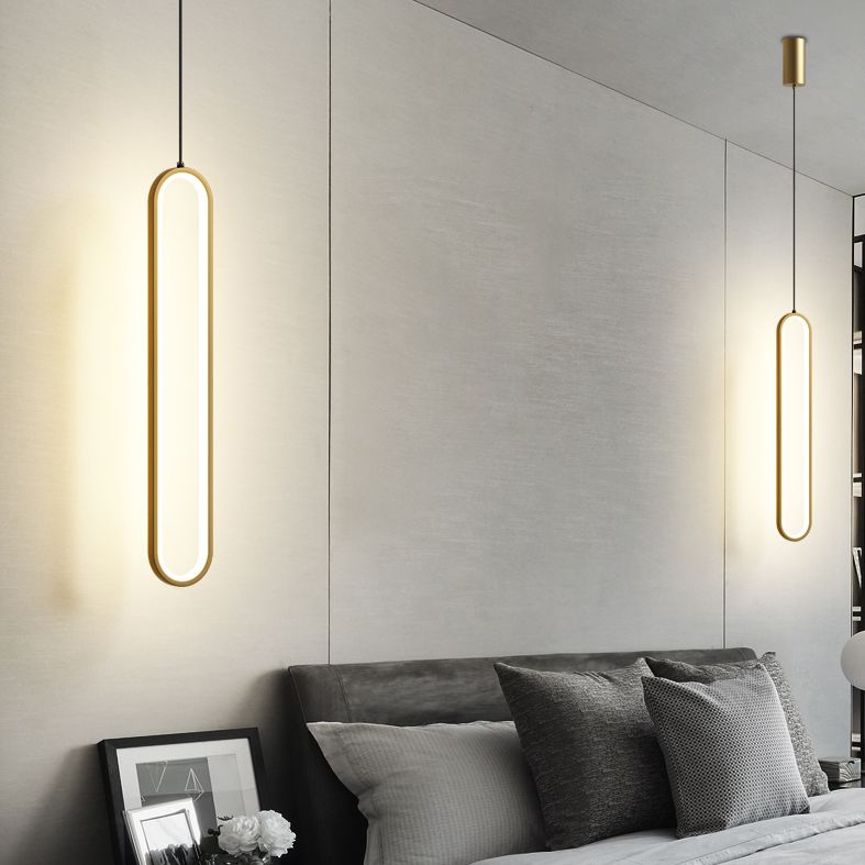 Simplicità moderna Sospensione ovale Sospensione Lampada acrilica Apparecchiatura per il ristorante