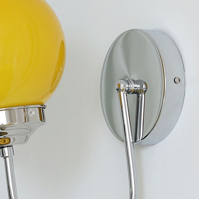 Nordic Wall Mount Light Modern Simple Round Glass Shade Wall Sconce Light Fixture for Living Room