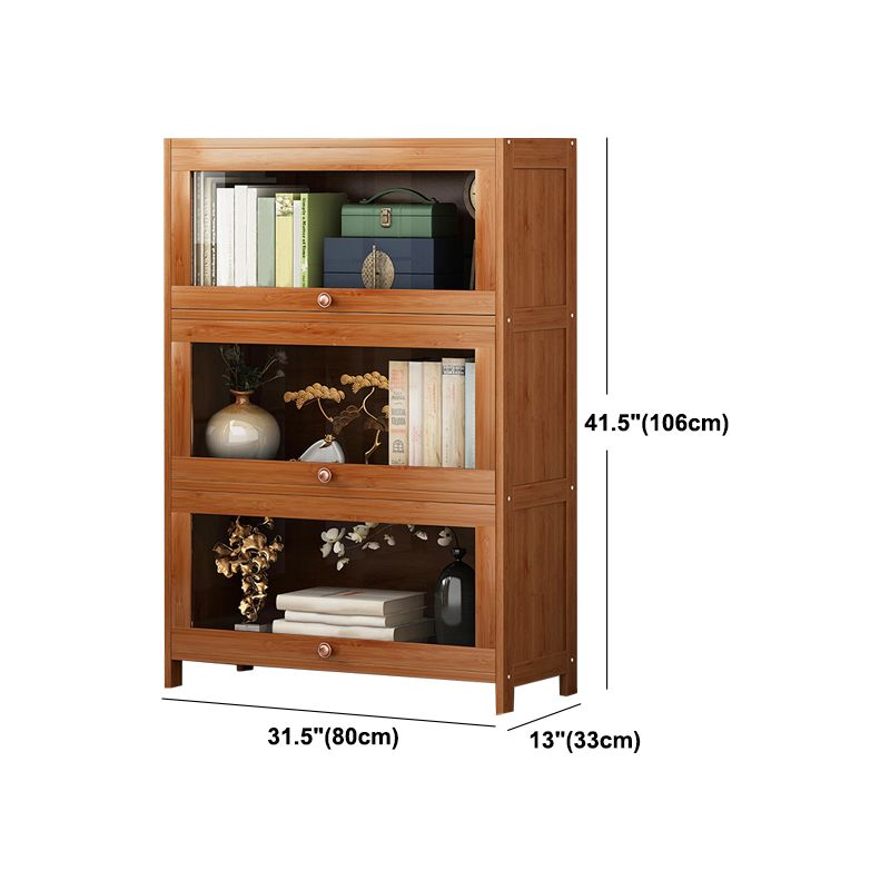 Bookcase standard moderni marrone libreria in legno fabbricato con porta per la casa