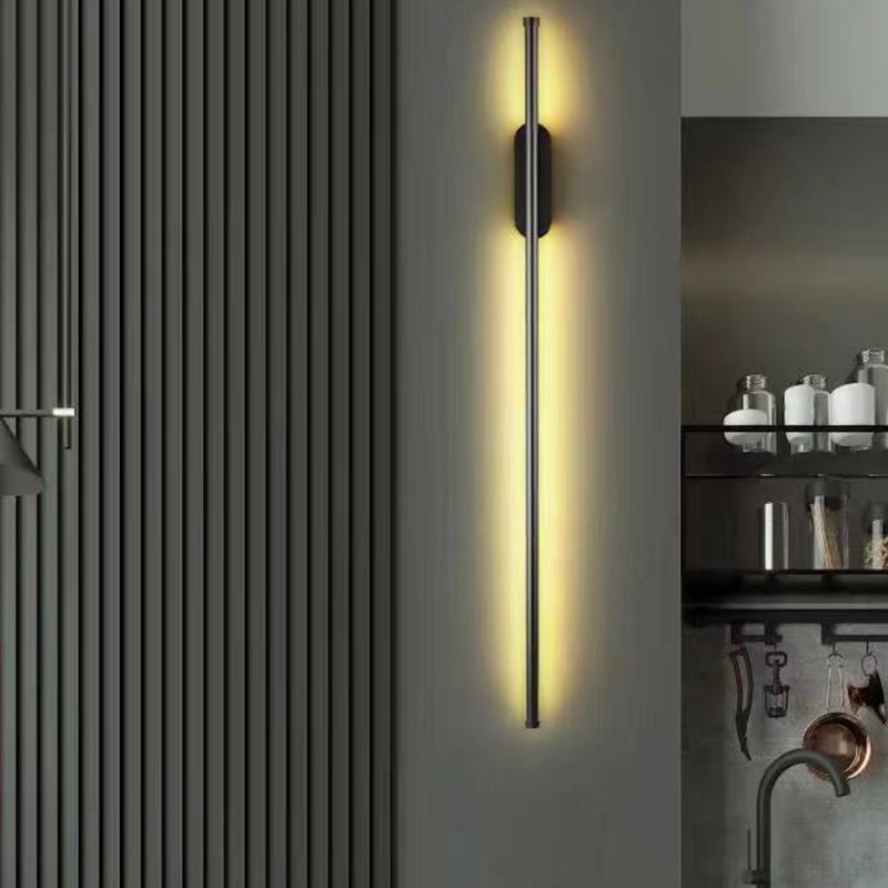 Simple Black Wall Sconce Light, Acrylic Linear Sconce Light Fixture for Bedroom