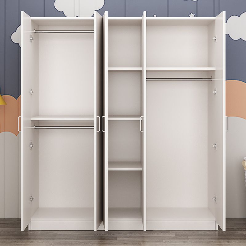 2 Door Modern and Contemporary Armoire Wood 4-shelf Wardrobe