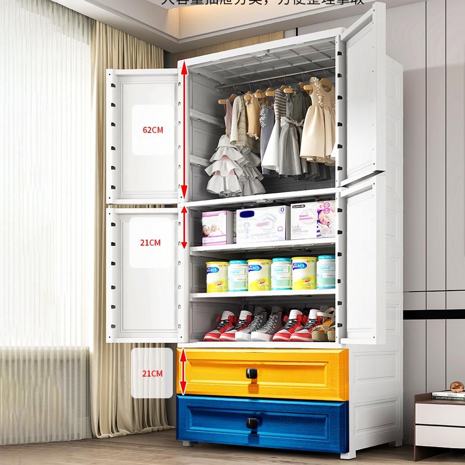 Plastic Wardrobe Armoire Contemporary Hinged Wardrobe Cabinet