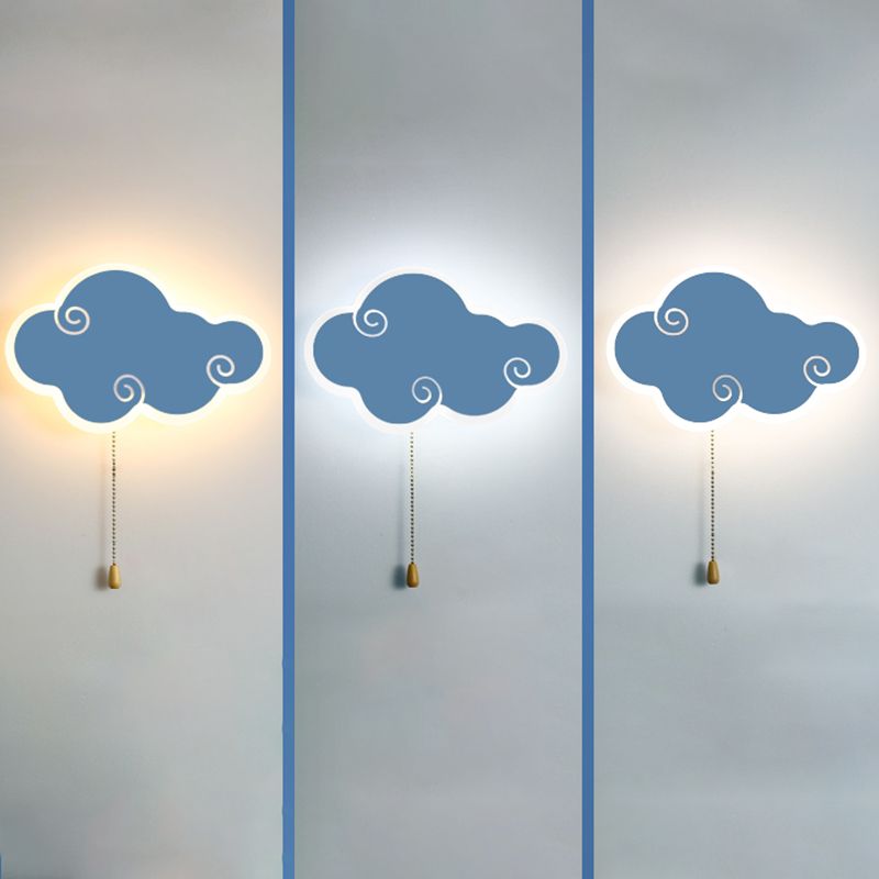 Modern Style Cloud Shape Wall Sconce Metal 1 Light Wall Lighting for Children's Room